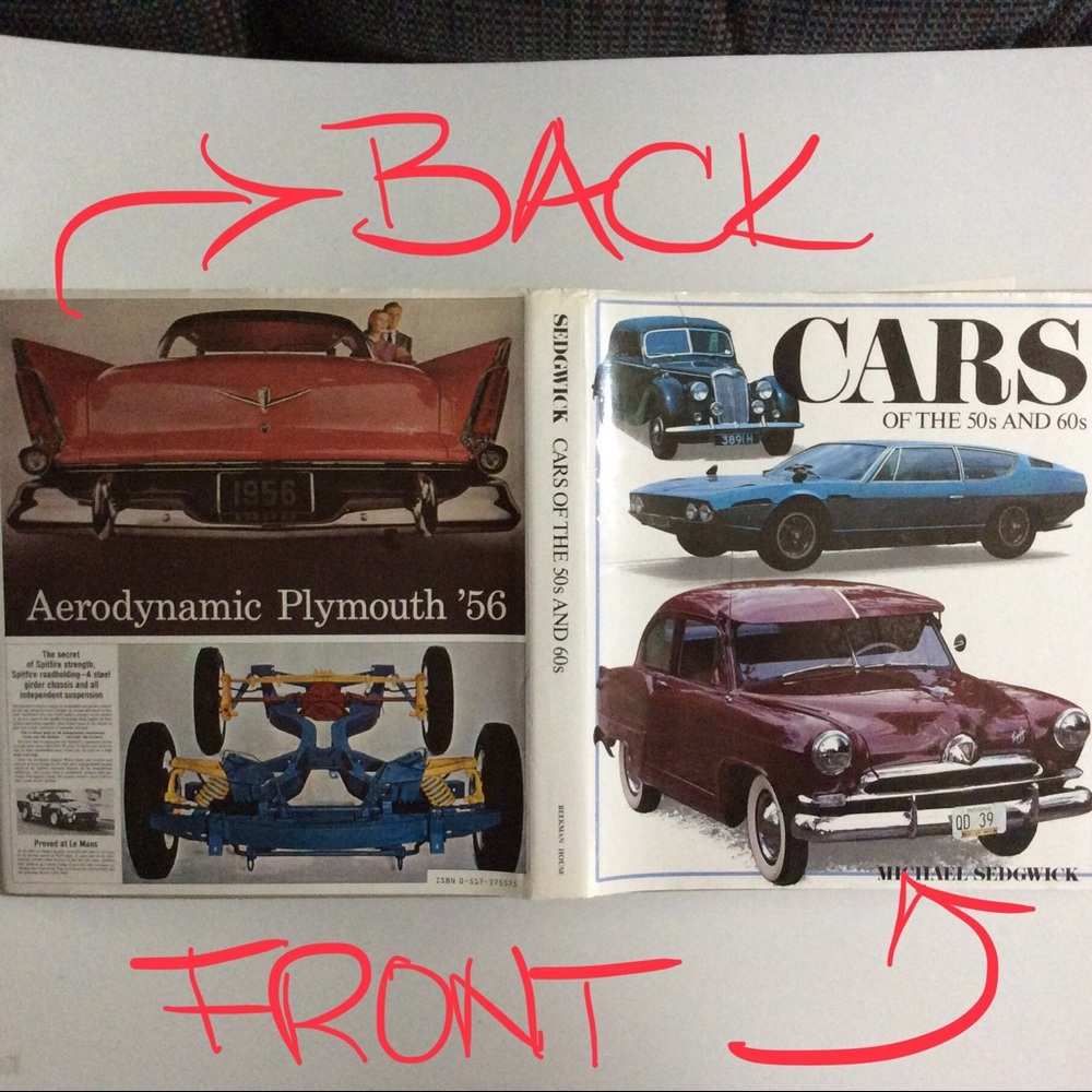 Vintage hardcover book Cars of the 50s and 60s
